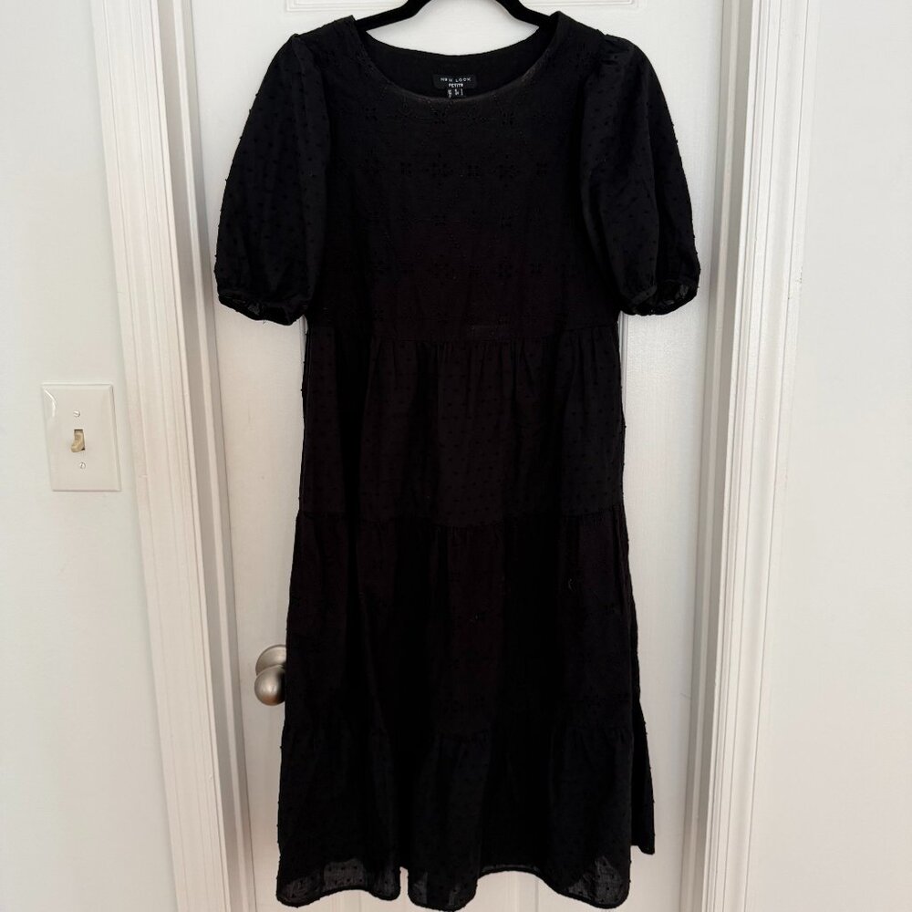 ASOS black midi summer dress, S